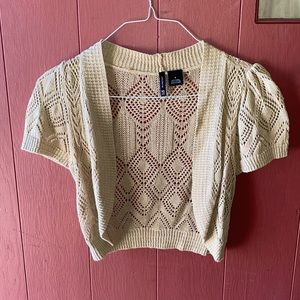 Tan Crocheted Shrug